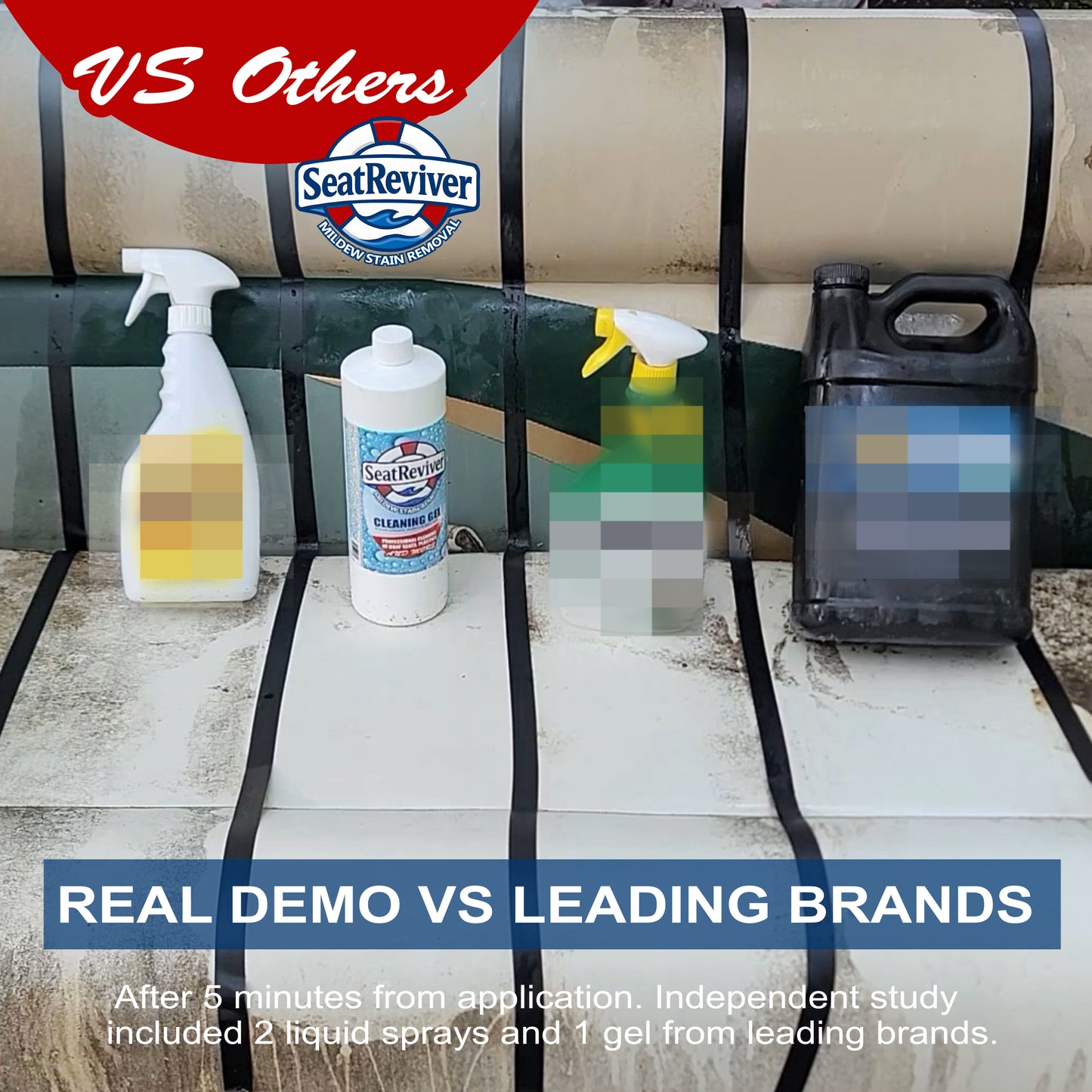 Seat Reviver™ Mildew Stain Remover Cleaning Gel | For Boat Seats, Vinyl & Plastics
