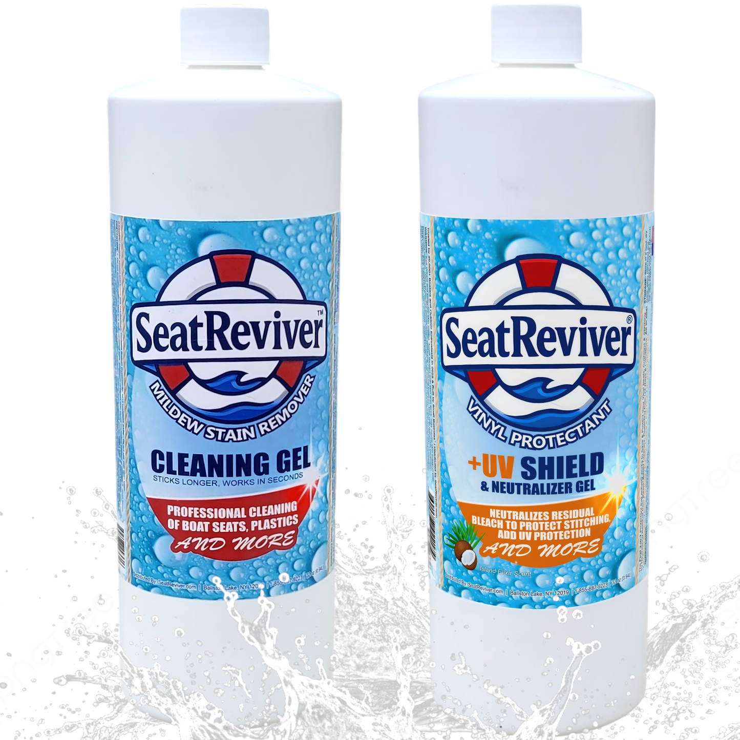 Seat Reviver® Care Kit | Mildew Remover + UV Protectant & Neutralizer Gel for Vinyl, Plastics & More