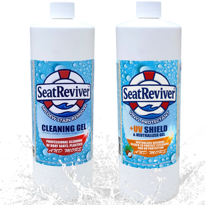 Seat Reviver® Care Kit | Mildew Remover + UV Protectant & Neutralizer Gel for Vinyl, Plastics & More