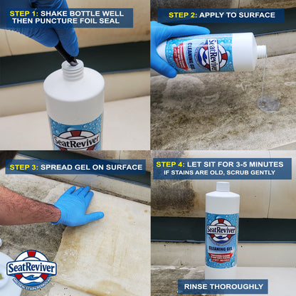 Seat Reviver™ Mildew Stain Remover Cleaning Gel | For Boat Seats, Vinyl & Plastics