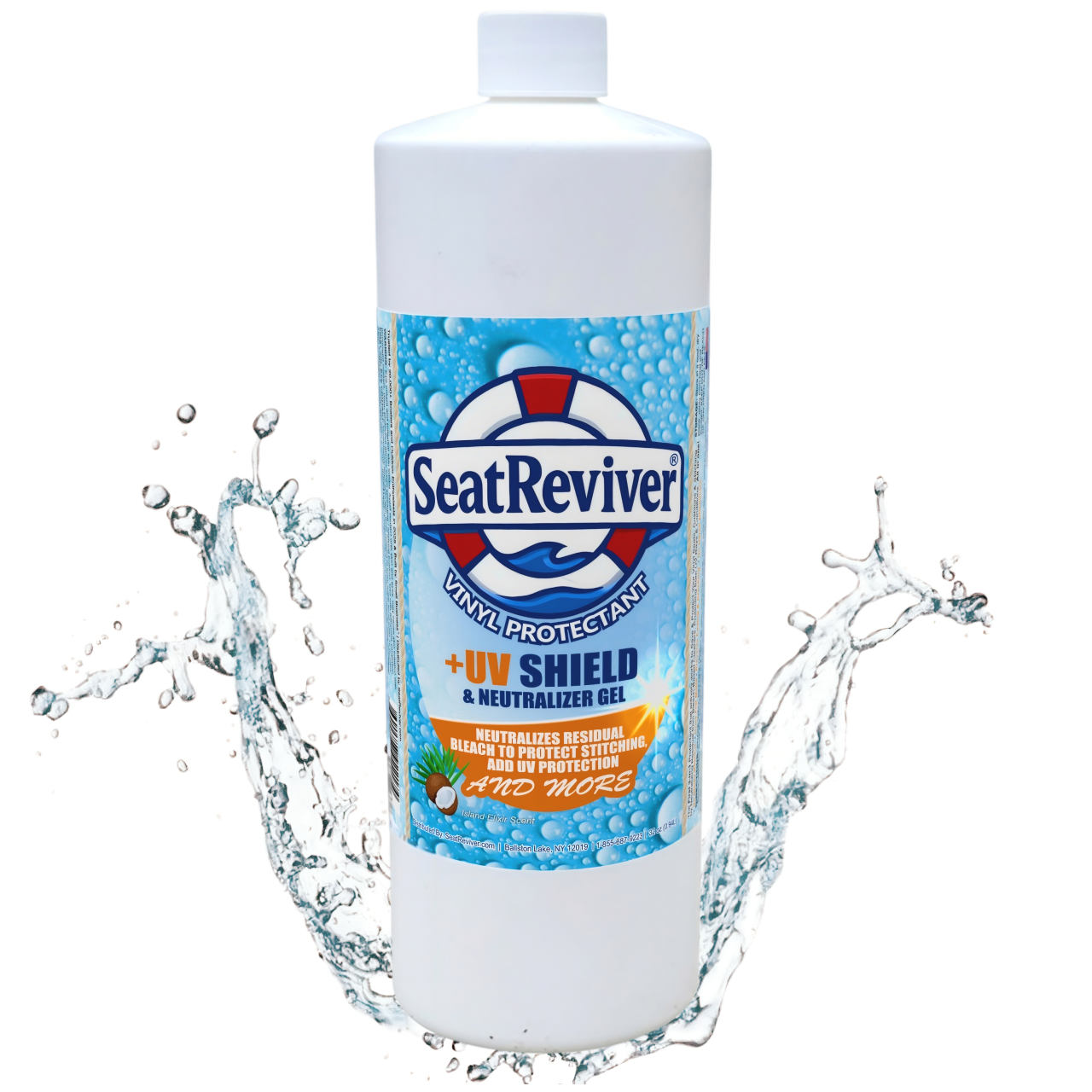 Seat Reviver® Marine Vinyl Protectant +UV Shield & Residual Bleach Neutralizer | For Boat Seats, Vinyl & Plastics