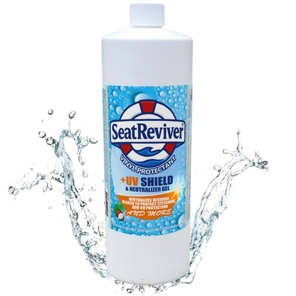 Seat Reviver® Marine Vinyl Protectant +UV Shield & Residual Bleach Neutralizer | For Boat Seats, Vinyl & Plastics