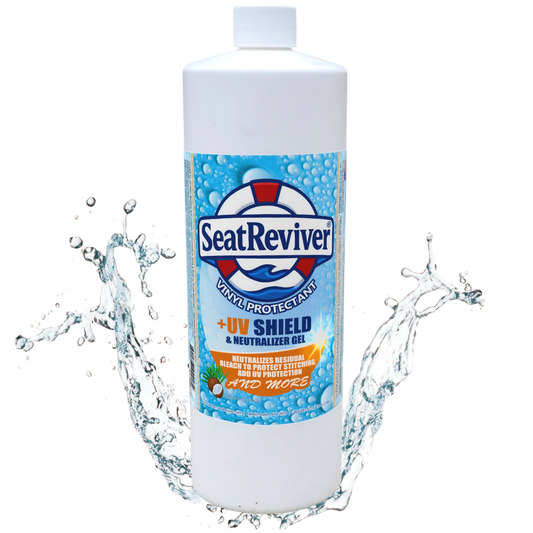 Seat Reviver® Marine Vinyl Protectant +UV Shield & Residual Bleach Neutralizer | For Boat Seats, Vinyl & Plastics