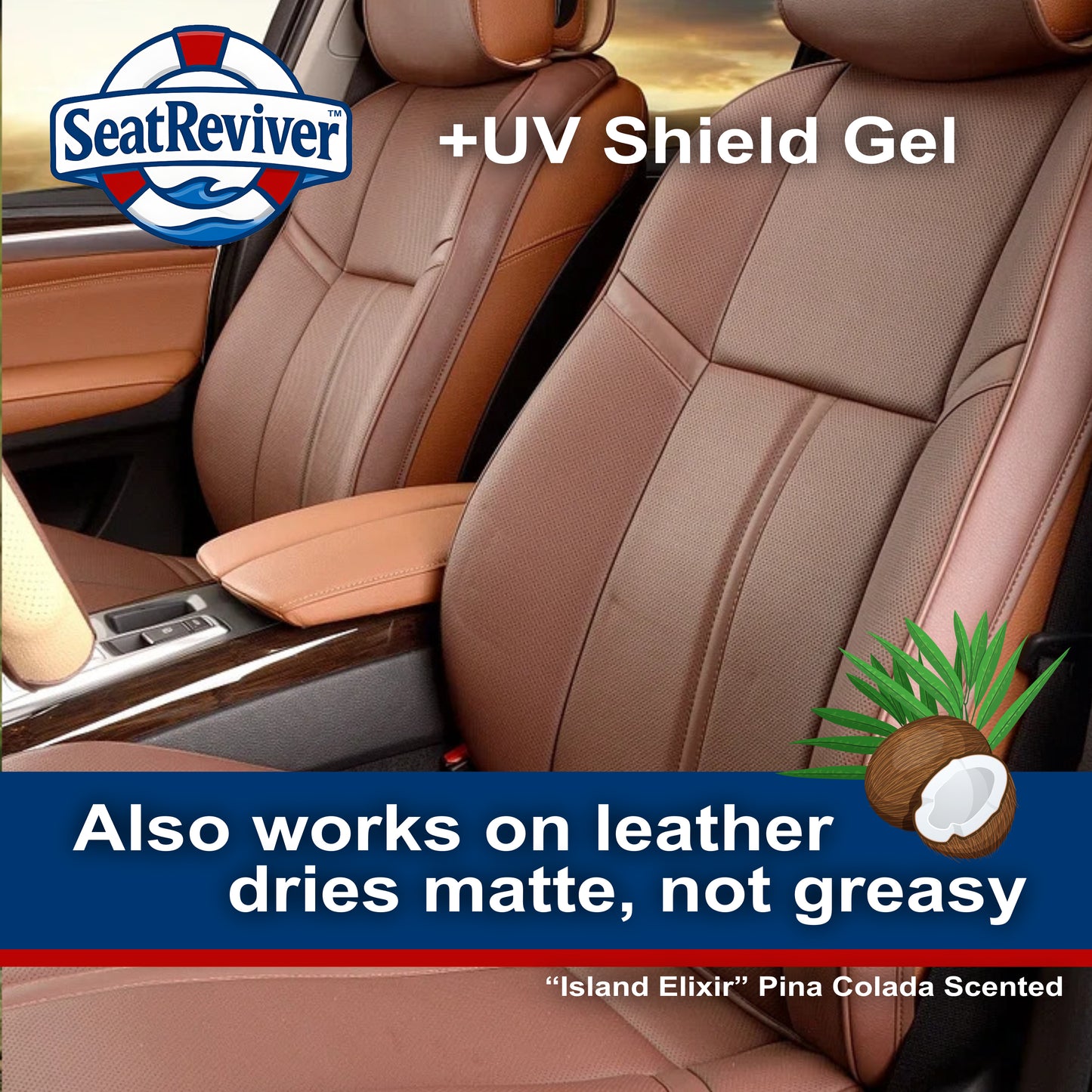 Seat Reviver™ Vinyl Protectant +UV Shield Gel | For Boat Seats, Vinyl, Plastics and Leather