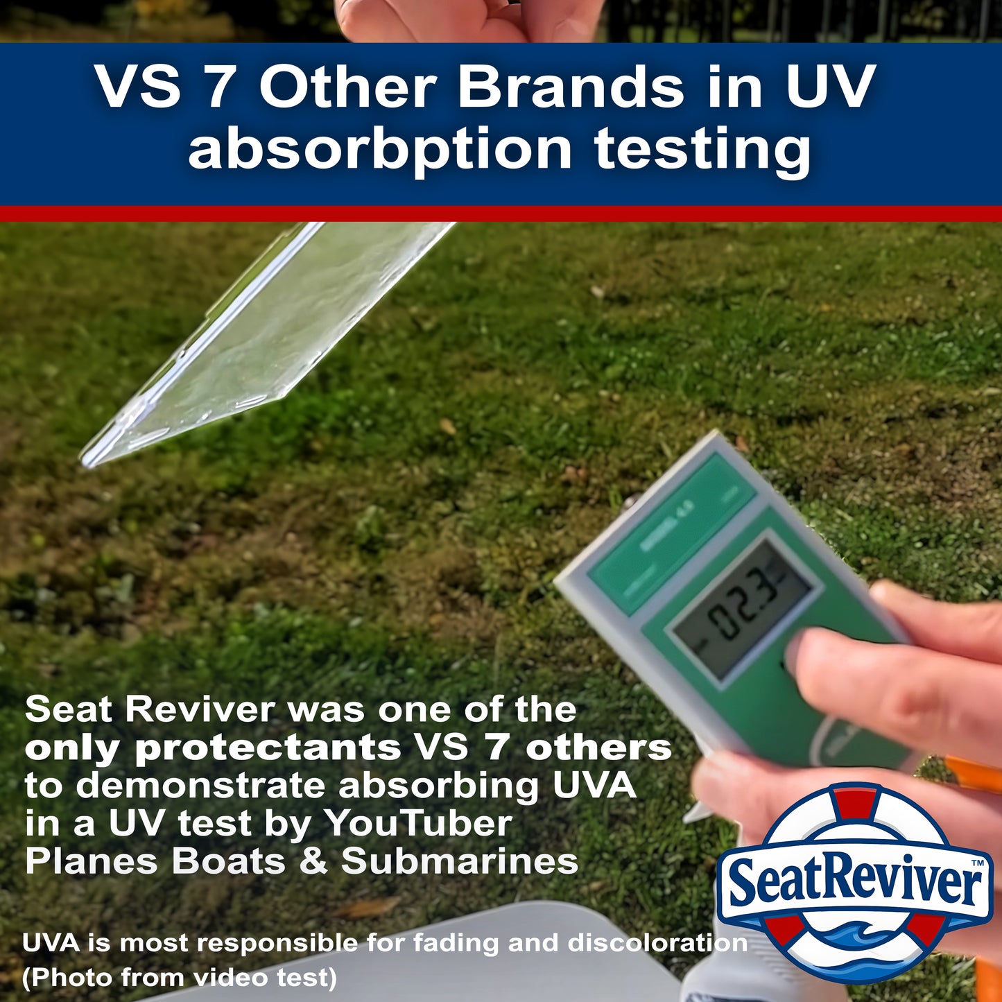 Seat Reviver® Marine Vinyl Protectant +UV Shield & Residual Bleach Neutralizer | For Boat Seats, Vinyl & Plastics