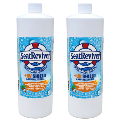 Seat Reviver® Marine Vinyl Protectant +UV Shield & Residual Bleach Neutralizer | For Boat Seats, Vinyl & Plastics