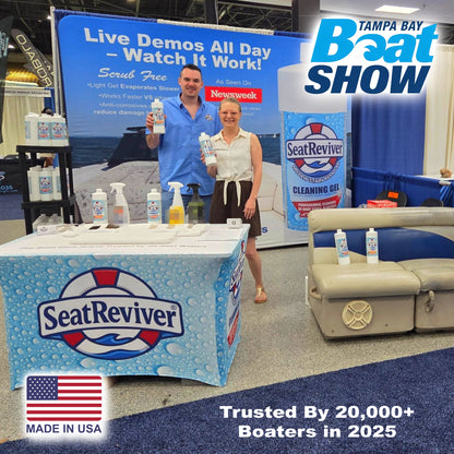 Seat Reviver® Marine Vinyl Protectant +UV Shield & Residual Bleach Neutralizer | For Boat Seats, Vinyl & Plastics