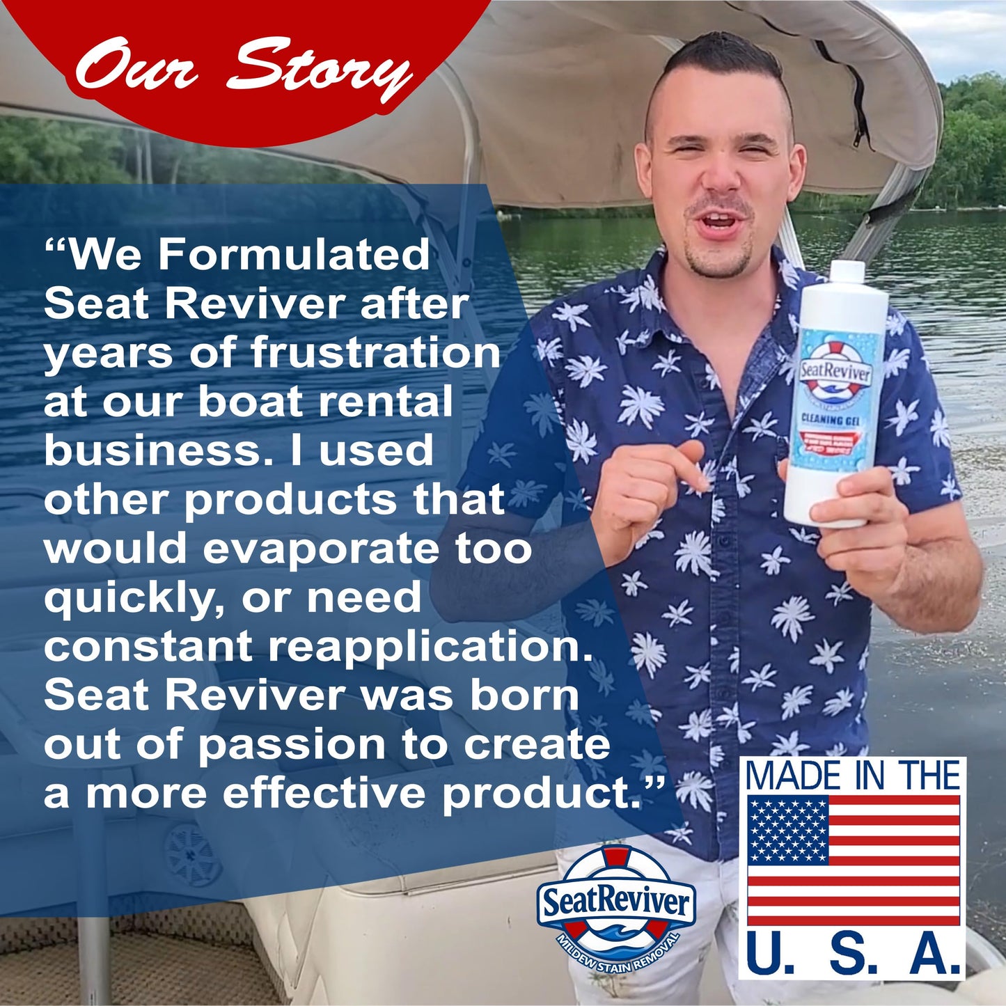 Seat Reviver™ Mildew Stain Remover Cleaning Gel | For Boat Seats, Vinyl & Plastics